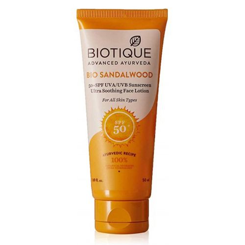 Biotique Sandalwood Sunscreen Cream SPF 50 Review